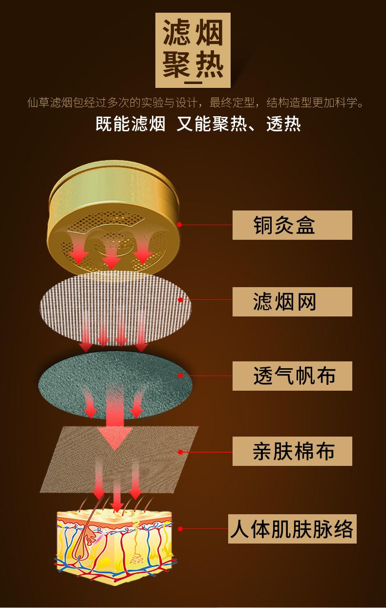 新款加厚纯铜艾灸盒 家用便携艾柱盒随身灸温灸器 艾灸盒布套批发